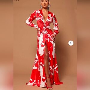 Red and White Women's Dress